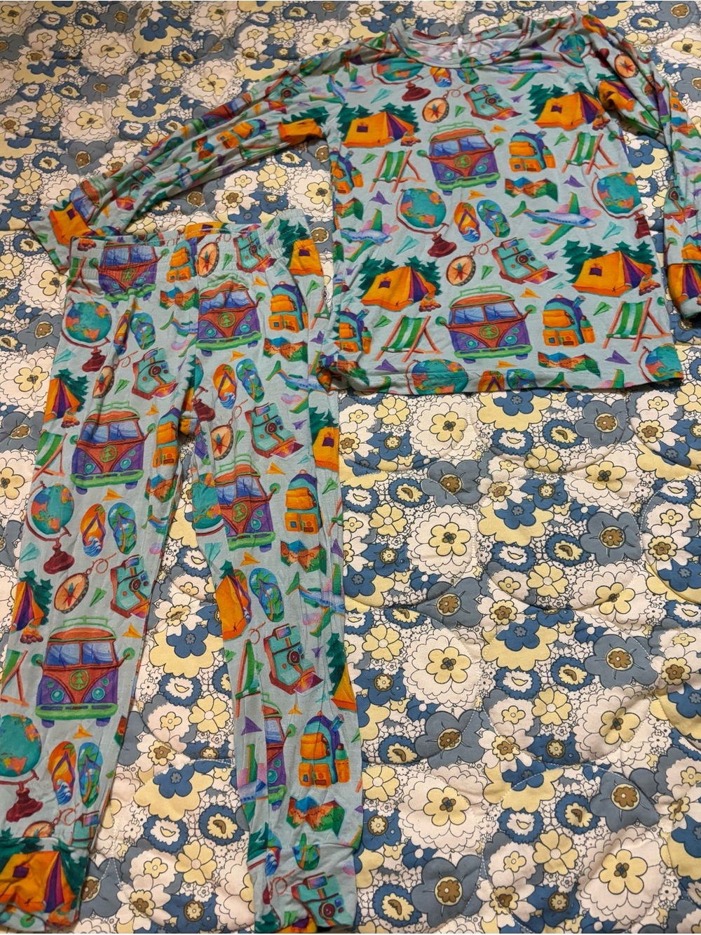 Olle & Belle kids size 3t camping bamboo pajama set